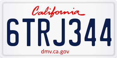 CA license plate 6TRJ344