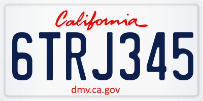 CA license plate 6TRJ345