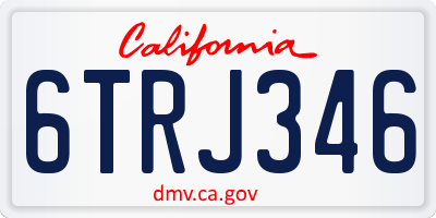 CA license plate 6TRJ346