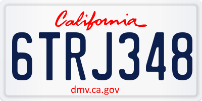 CA license plate 6TRJ348