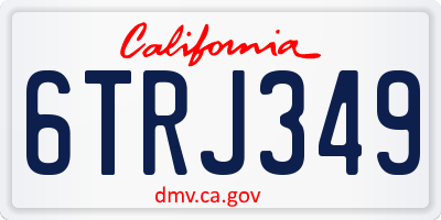 CA license plate 6TRJ349