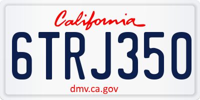 CA license plate 6TRJ350