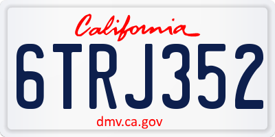 CA license plate 6TRJ352