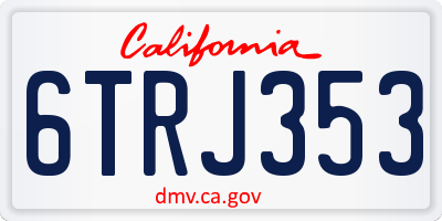 CA license plate 6TRJ353