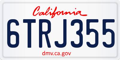 CA license plate 6TRJ355