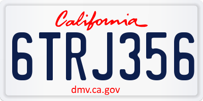 CA license plate 6TRJ356