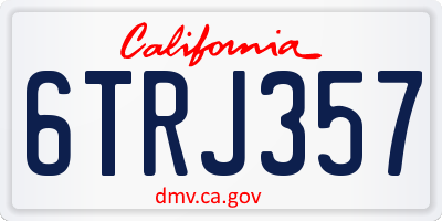 CA license plate 6TRJ357