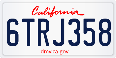 CA license plate 6TRJ358