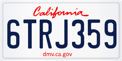 CA license plate 6TRJ359