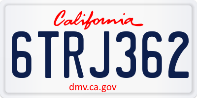 CA license plate 6TRJ362