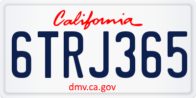 CA license plate 6TRJ365