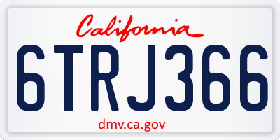 CA license plate 6TRJ366