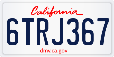 CA license plate 6TRJ367