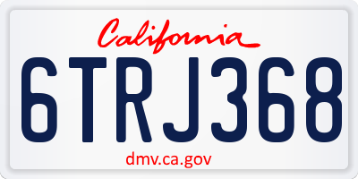 CA license plate 6TRJ368