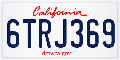 CA license plate 6TRJ369