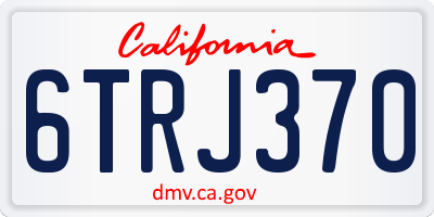 CA license plate 6TRJ370