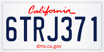 CA license plate 6TRJ371