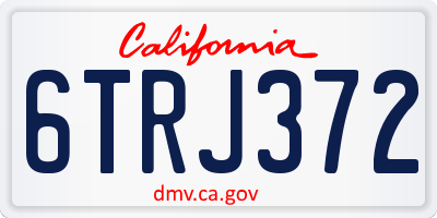 CA license plate 6TRJ372