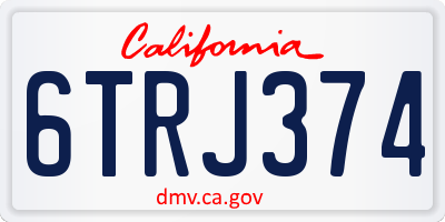 CA license plate 6TRJ374