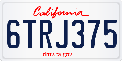 CA license plate 6TRJ375