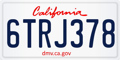 CA license plate 6TRJ378