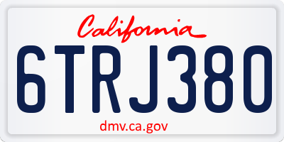 CA license plate 6TRJ380