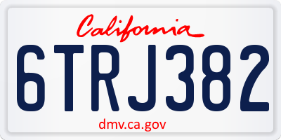 CA license plate 6TRJ382