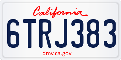 CA license plate 6TRJ383