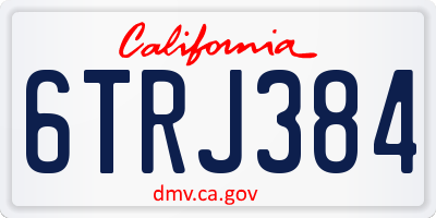 CA license plate 6TRJ384