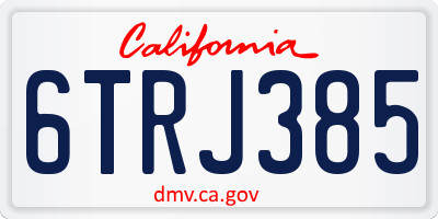 CA license plate 6TRJ385