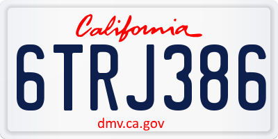 CA license plate 6TRJ386