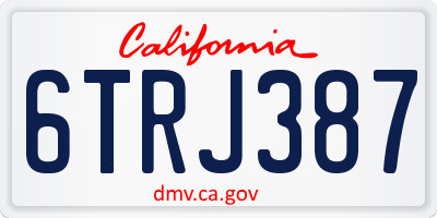 CA license plate 6TRJ387