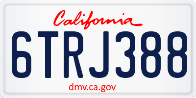 CA license plate 6TRJ388