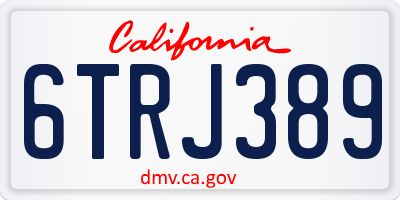 CA license plate 6TRJ389