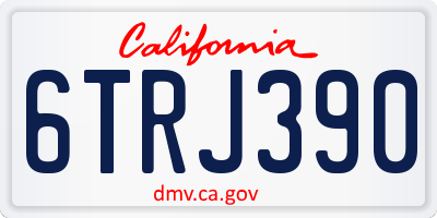 CA license plate 6TRJ390