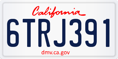 CA license plate 6TRJ391