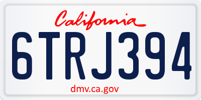 CA license plate 6TRJ394