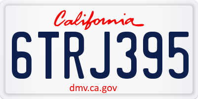 CA license plate 6TRJ395