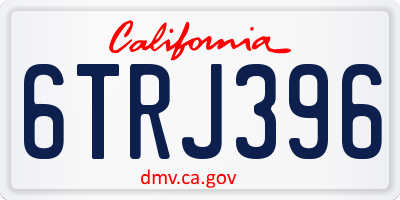 CA license plate 6TRJ396