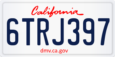 CA license plate 6TRJ397
