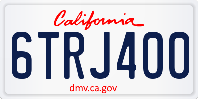 CA license plate 6TRJ400