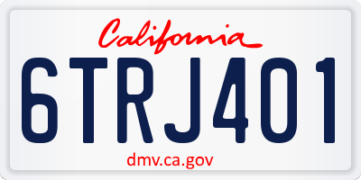 CA license plate 6TRJ401