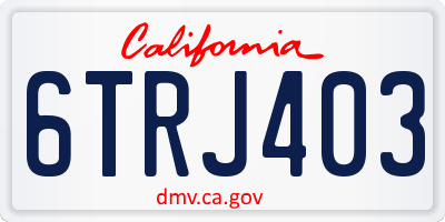 CA license plate 6TRJ403