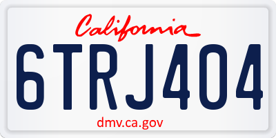 CA license plate 6TRJ404