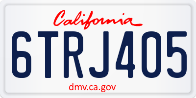 CA license plate 6TRJ405