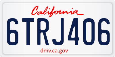 CA license plate 6TRJ406