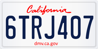 CA license plate 6TRJ407