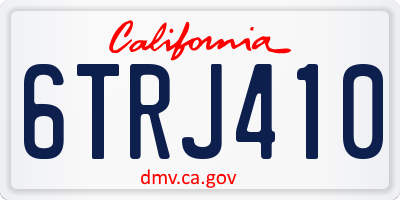 CA license plate 6TRJ410