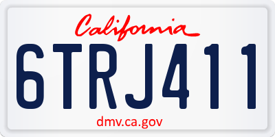 CA license plate 6TRJ411