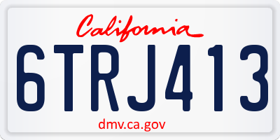 CA license plate 6TRJ413